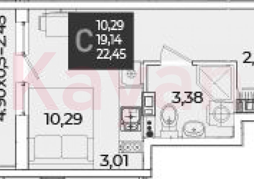 Продажа студии, 19.14 кв.м фото 0