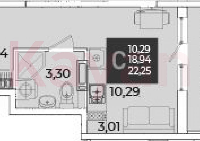 Продажа студии, 18.94 кв.м фото 0