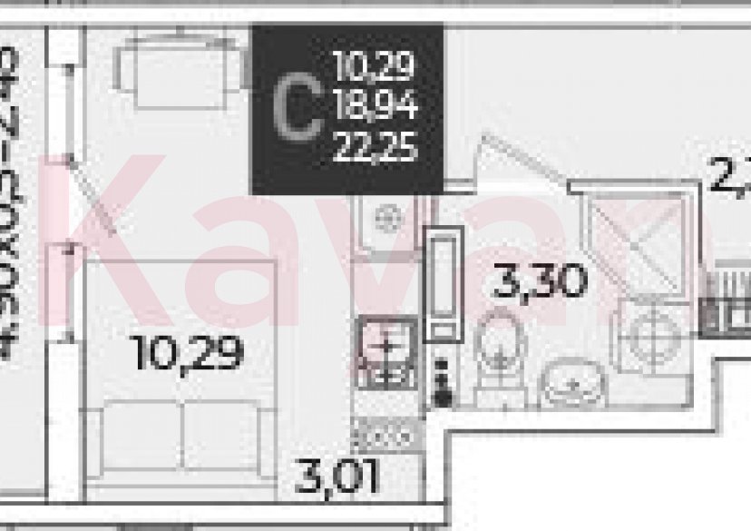 Продажа студии, 18.94 кв.м фото 0 Продажа студии, 18.94 кв.м фото 0