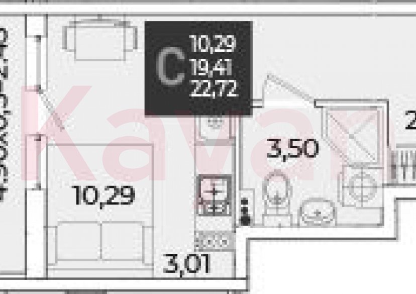 Продажа студии, 19.41 кв.м фото 0 Продажа студии, 19.41 кв.м фото 0