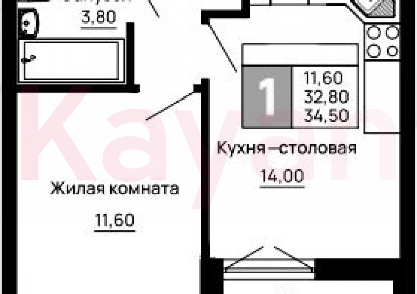 Продажа 1-комн. квартиры, 32.8 кв.м фото 0 Продажа 1-комн. квартиры, 32.8 кв.м фото 0