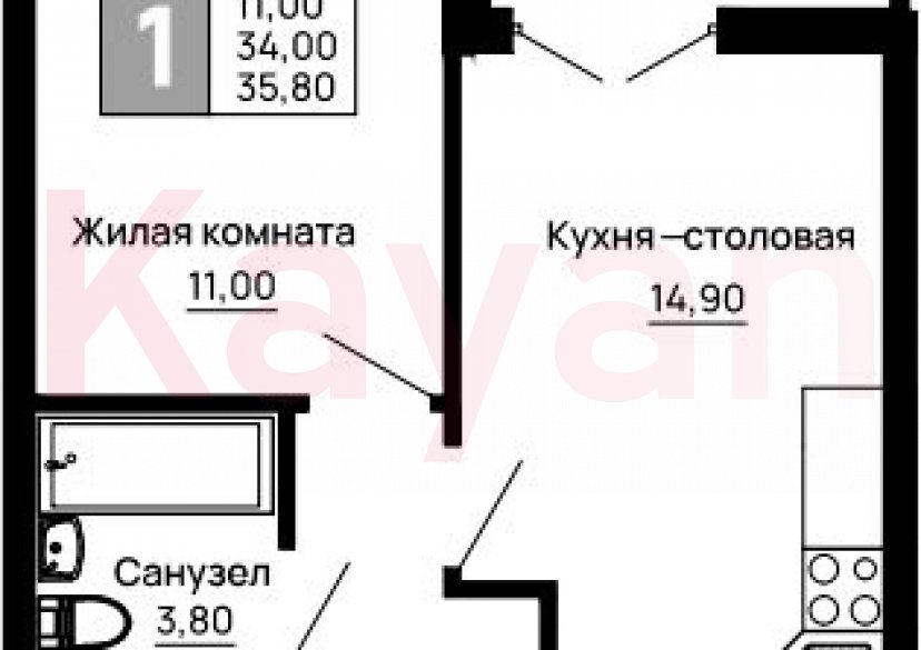 Продажа 1-комн. квартиры, 34 кв.м фото 0 Продажа 1-комн. квартиры, 34 кв.м фото 0