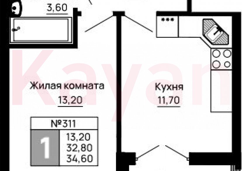 Продажа 1-комн. квартиры, 32.8 кв.м фото 0 Продажа 1-комн. квартиры, 32.8 кв.м фото 0