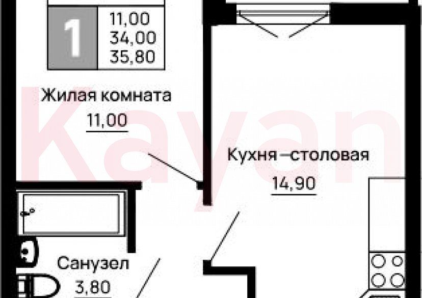 Продажа 1-комн. квартиры, 34 кв.м фото 0 Продажа 1-комн. квартиры, 34 кв.м фото 0