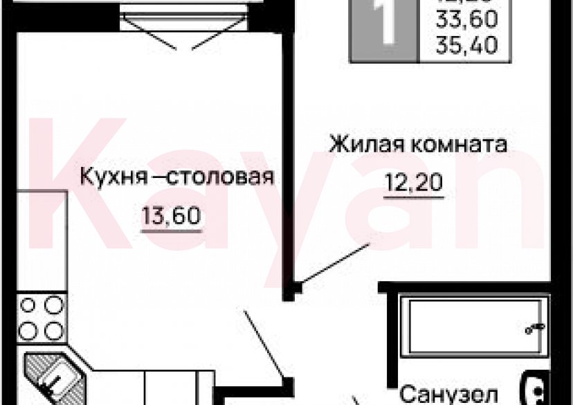 Продажа 1-комн. квартиры, 33.6 кв.м фото 0 Продажа 1-комн. квартиры, 33.6 кв.м фото 0