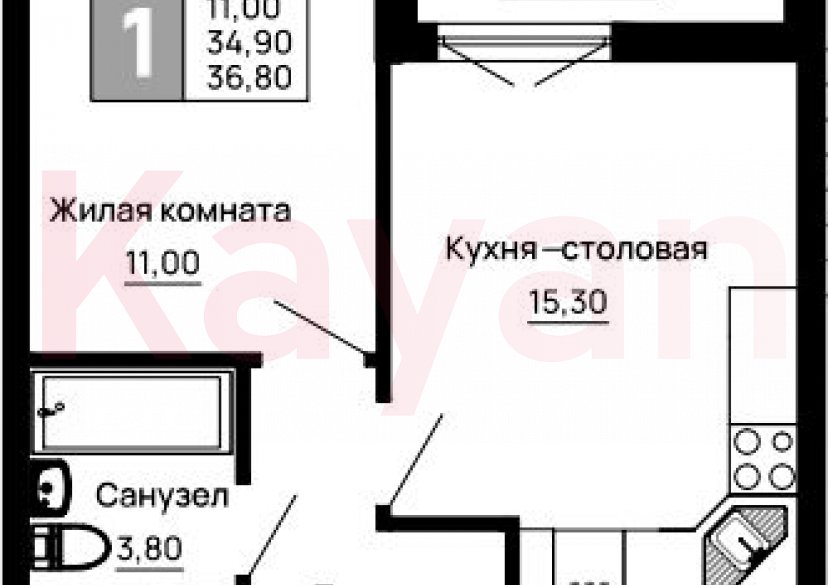 Продажа 1-комн. квартиры, 34.9 кв.м фото 0 Продажа 1-комн. квартиры, 34.9 кв.м фото 0