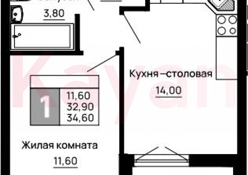 Продажа 1-комн. квартиры, 32.9 кв.м фото 0 Продажа 1-комн. квартиры, 32.9 кв.м фото 0