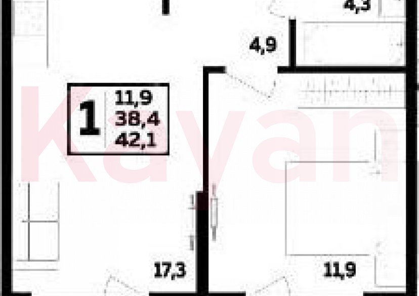 Продажа 1-комн. квартиры, 38.4 кв.м фото 0