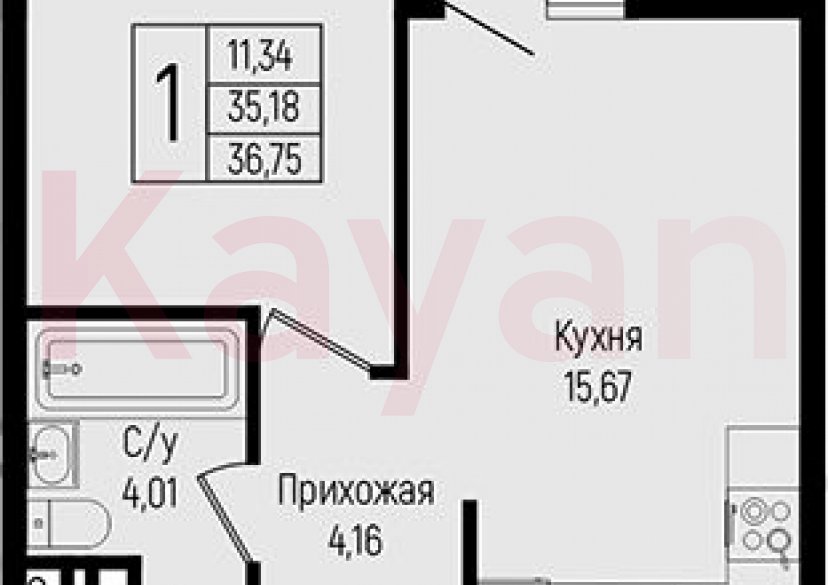 Продажа 1-комн. квартиры, 35.18 кв.м фото 0