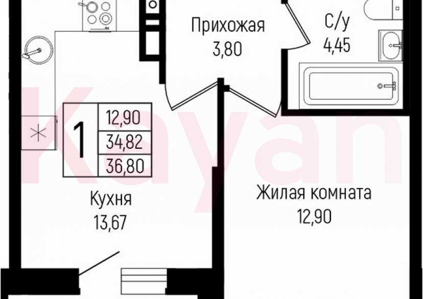 Продажа 1-комн. квартиры, 34.82 кв.м фото 0 Продажа 1-комн. квартиры, 34.82 кв.м фото 0