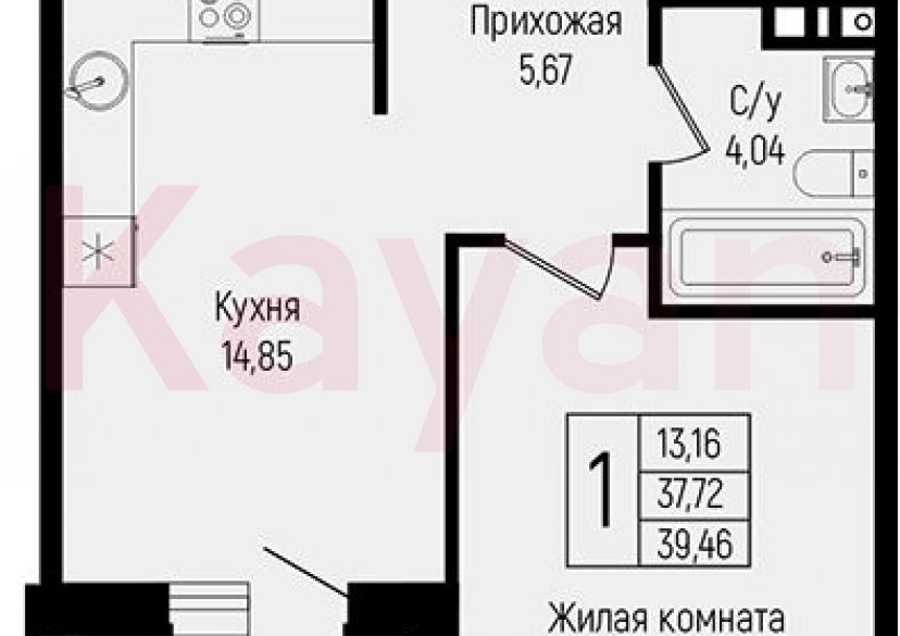 Продажа 1-комн. квартиры, 37.72 кв.м фото 0