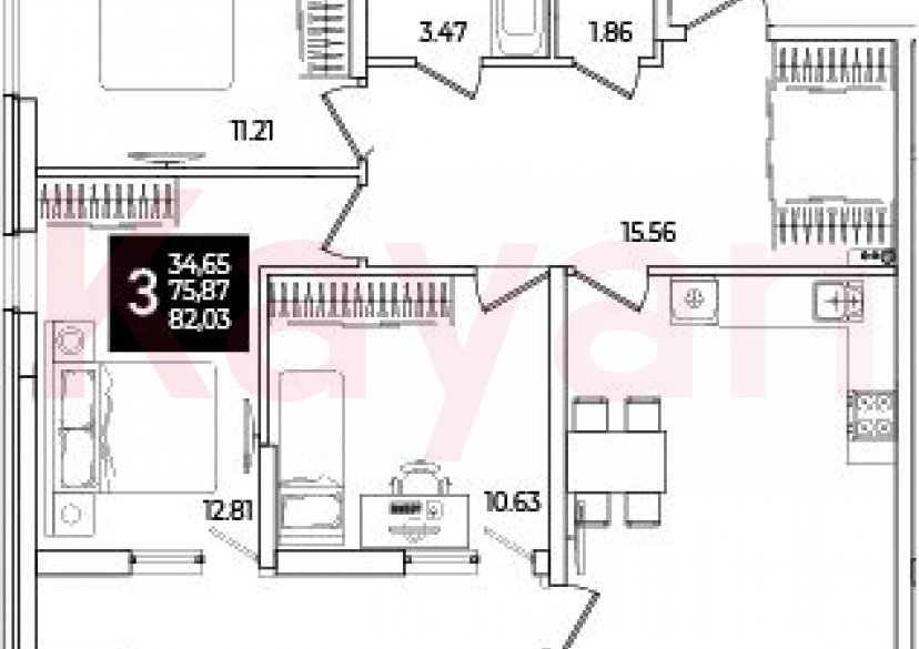 Продажа 3-комн. квартиры, 75.87 кв.м фото 0 Продажа 3-комн. квартиры, 75.87 кв.м фото 0