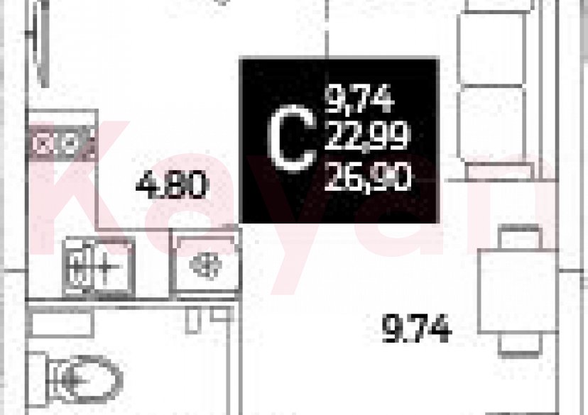 Продажа студии, 22.99 кв.м фото 0 Продажа студии, 22.99 кв.м фото 0