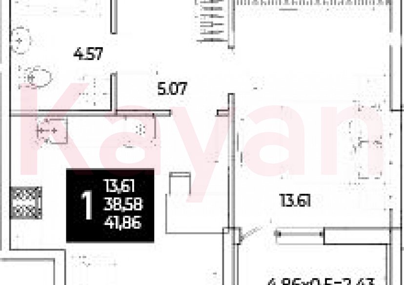Продажа 1-комн. квартиры, 38.58 кв.м фото 0