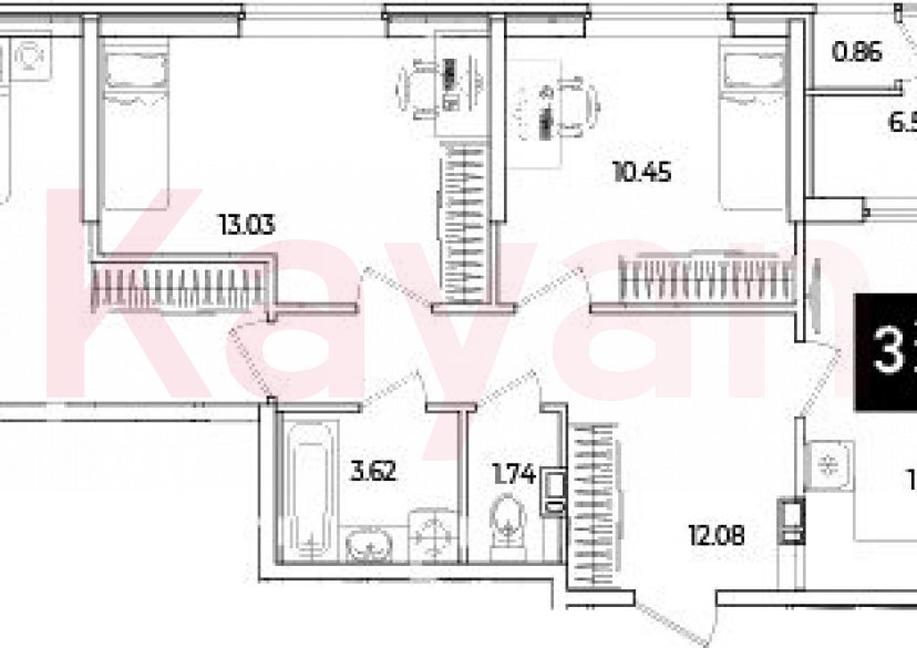 Продажа 3-комн. квартиры, 74.08 кв.м фото 0