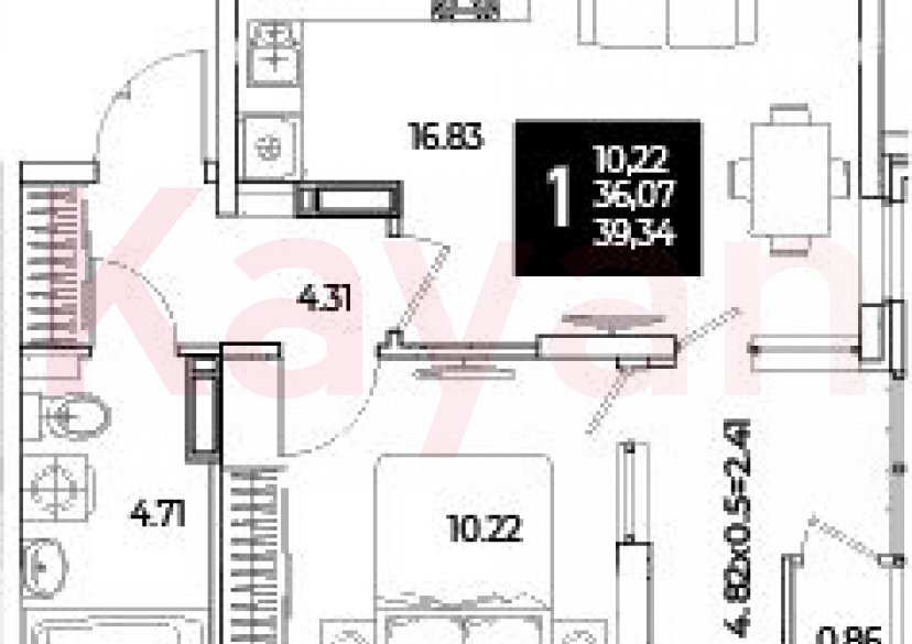 Продажа 1-комн. квартиры, 36.07 кв.м фото 0 Продажа 1-комн. квартиры, 36.07 кв.м фото 0