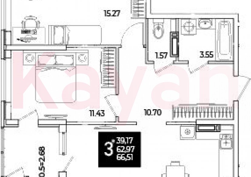 Продажа 3-комн. квартиры, 62.97 кв.м фото 0