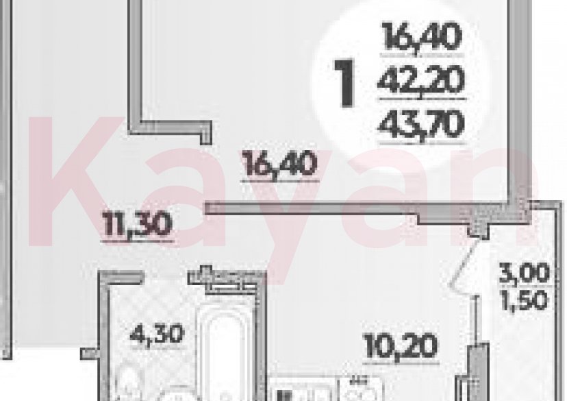 Продажа 1-комн. квартиры, 42.5 кв.м фото 0 Продажа 1-комн. квартиры, 42.5 кв.м фото 0