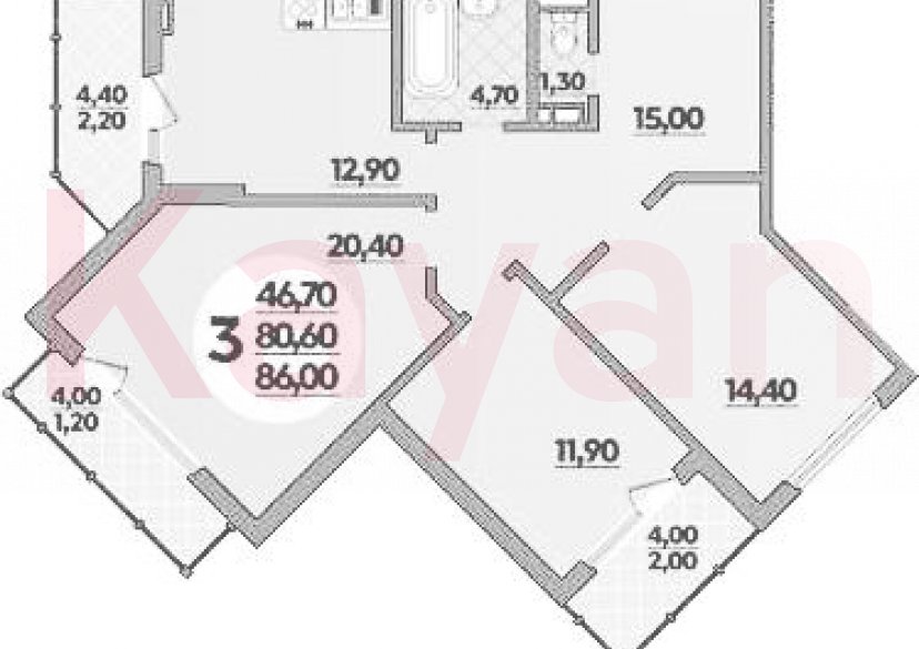 Продажа 3-комн. квартиры, 80.6 кв.м фото 0