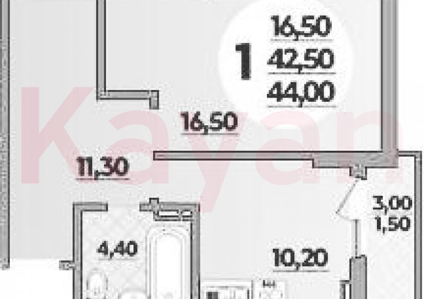 Продажа 1-комн. квартиры, 42.5 кв.м фото 0