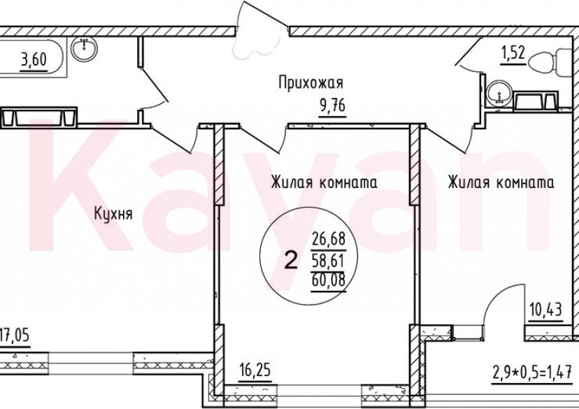 Продажа 3-комн. квартиры, 58.61 кв.м фото 0 Продажа 3-комн. квартиры, 58.61 кв.м фото 0