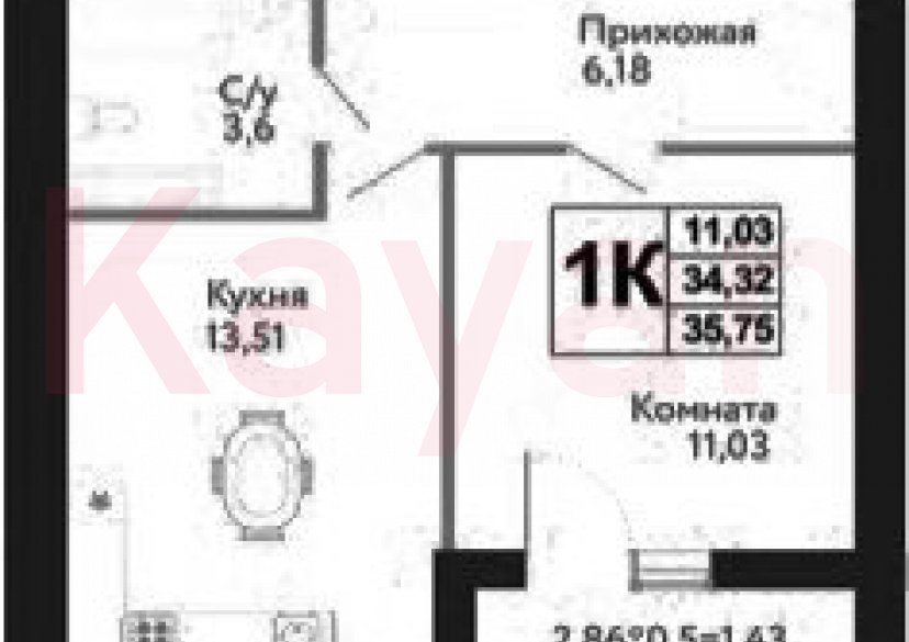 Продажа 1-комн. квартиры, 34.32 кв.м фото 0 Продажа 1-комн. квартиры, 34.32 кв.м фото 0