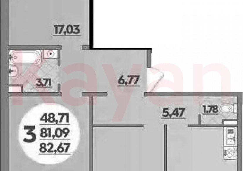 Продажа 3-комн. квартиры, 81.09 кв.м фото 0