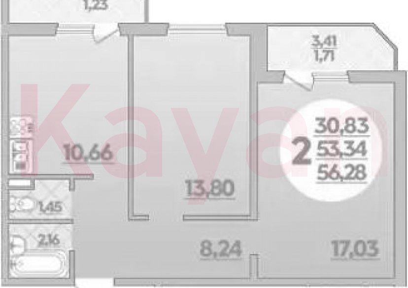Продажа 2-комн. квартиры, 53.34 кв.м фото 0