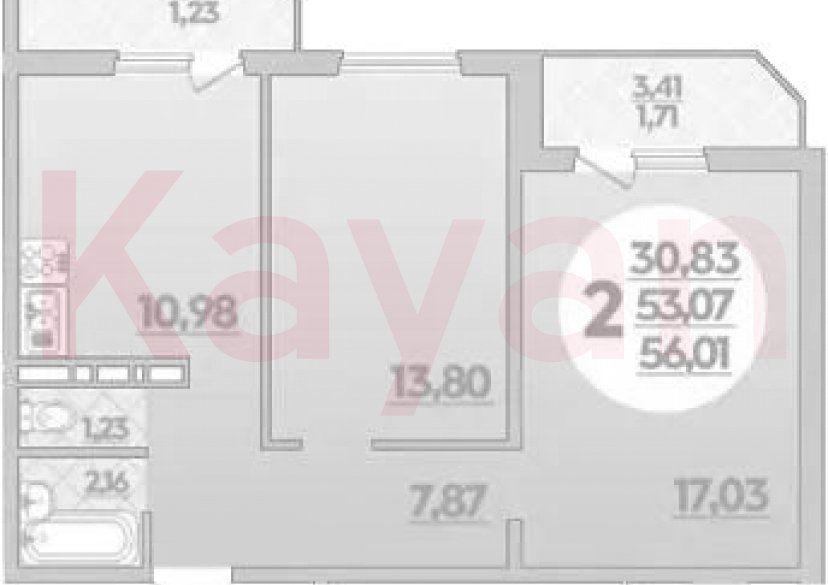 Продажа 2-комн. квартиры, 53.07 кв.м фото 0 Продажа 2-комн. квартиры, 53.07 кв.м фото 0