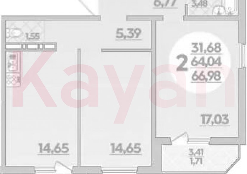Продажа 2-комн. квартиры, 64.04 кв.м фото 0 Продажа 2-комн. квартиры, 64.04 кв.м фото 0