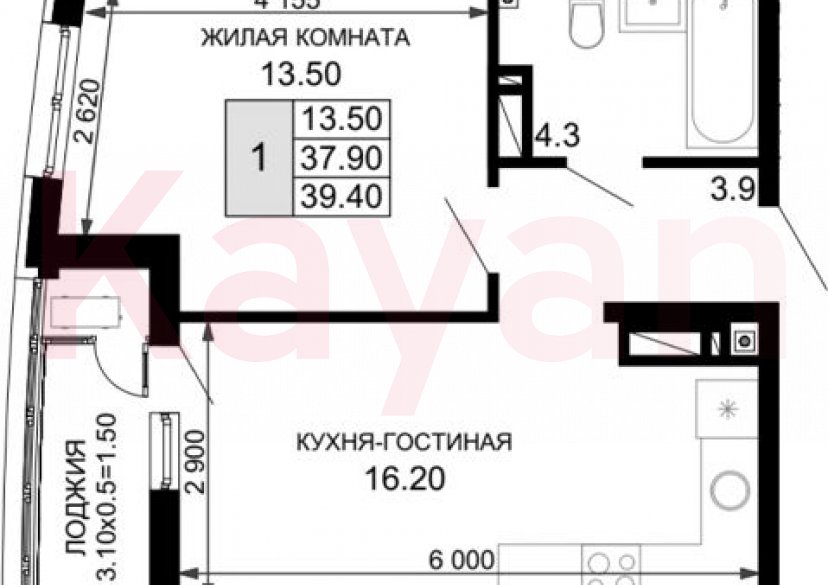 Продажа 2-комн. квартиры, 37.9 кв.м фото 0